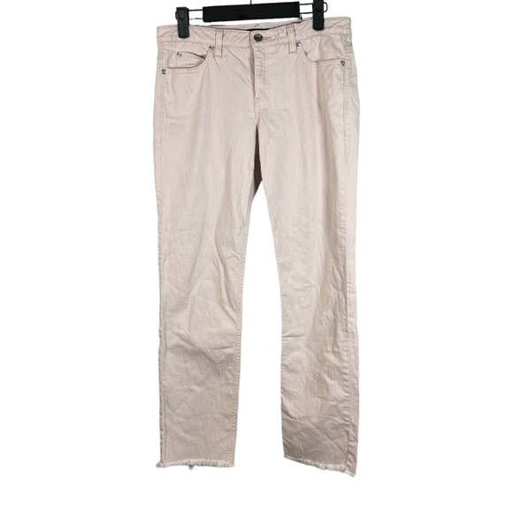 Theory Pale Pink Raw Hem Crop Jeans Women's Size 6 - Picture 1 of 6